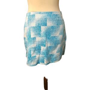 Lady Hagen Golf pickle ball Skirt Skort Turquoise Blue Dot Square Cotton size 4